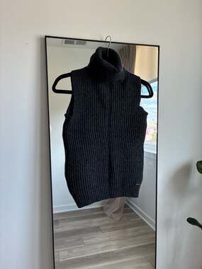 MICHAEL Michael Kors Ribbed Turtleneck Sleeveless Sweater XXS
